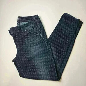 Silver Jeans Womens 30x29 Suki Super Skinny  Blue Polka Dot Stretch